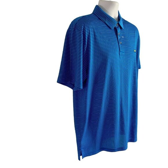 Jack Nicklaus Blue White Striped Short Sleeve Polo Shirt Men's Large NEW - Picture 4 of 9
